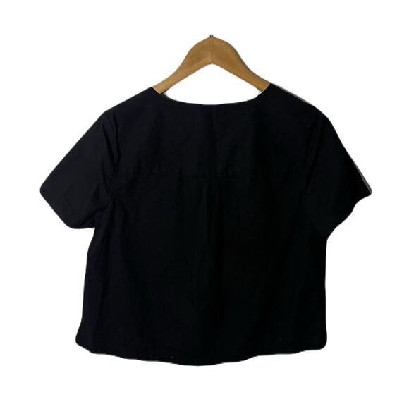 A.N.A 100% Cotton Cropped Boxy Fit Button Front Blouse Women’s Size Small - Picture 2 of 4